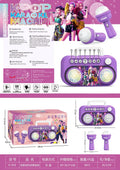 K019 Toys Witch Hunters Microphone With Adjustable Stand Led Lights Support Mp3 Playback Karaoke Singing Music Performance Gift