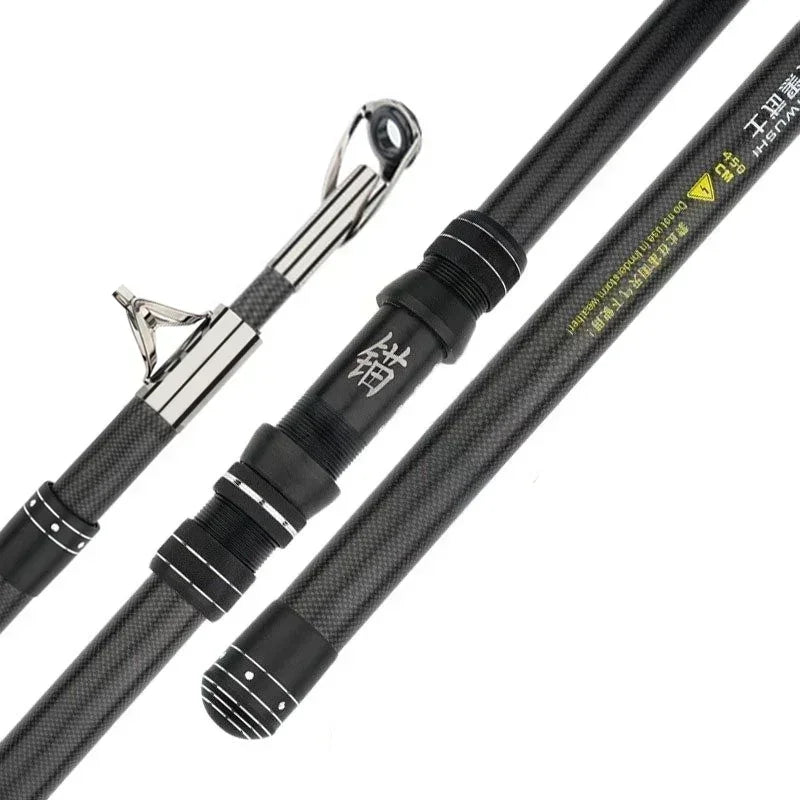 2.1M 2.4M Carbon Fishing Rod 50kg above Superhard Long Distance Throwing shot Rod Lure 50-800g Telescopic Sea Boat Fishing Rod