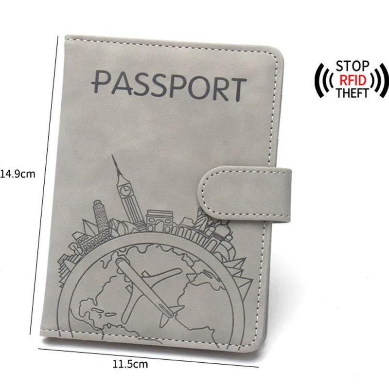 Rfid Global Flight Passport Holder Laser Engarved Name Passport Cover Custom Name Travel Wallet