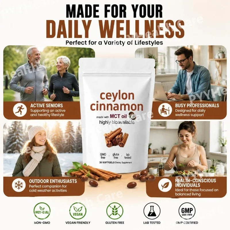 Ceylon Cinnamon Extract Softgels Supports Glucose Metabolism and Cardiovascular Wellness 30 Softgels