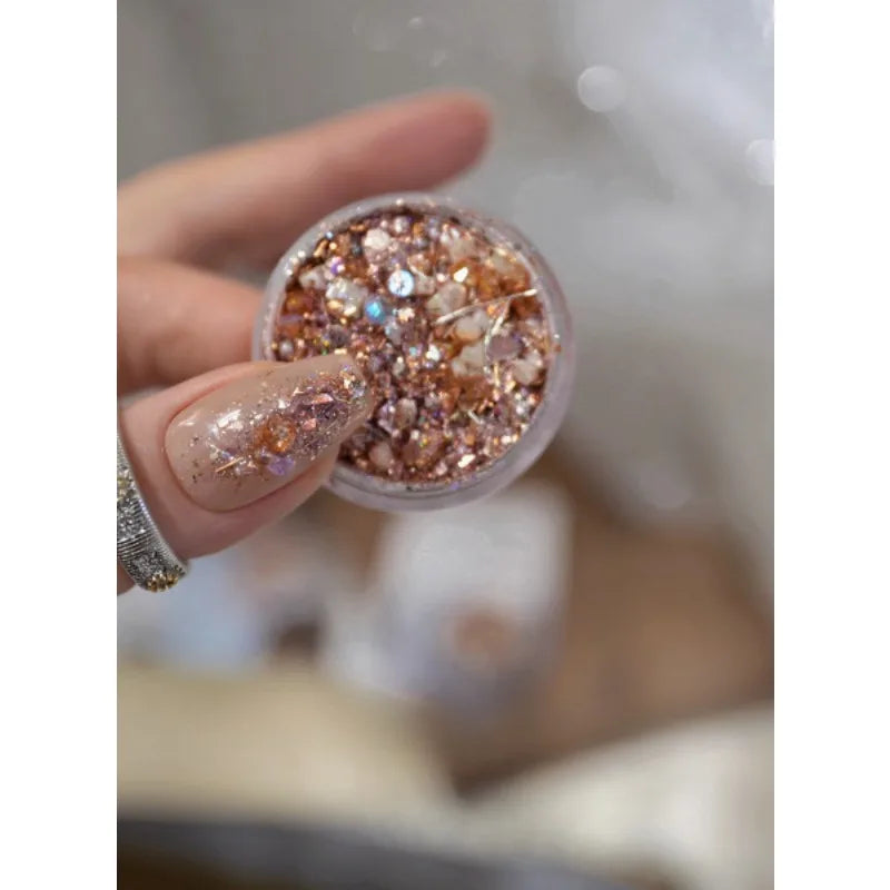 1pc Colorful  nail powder platinum foil decoration and rhinestone accessories DIY nail charm nail gemstone nail products