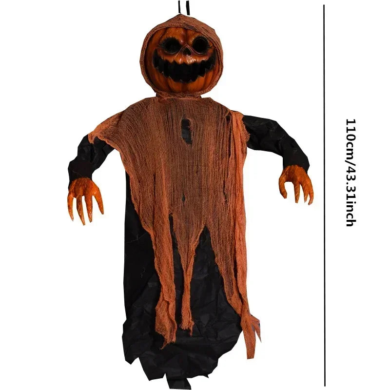 1PC Halloween Decoration Hanging Pumpkin Head Scream Sound Party Prop Haunted House Parties Home Decor Funny Electric Toys