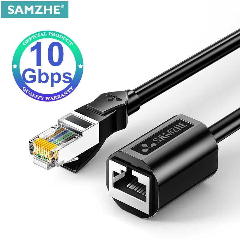 SAMZHE RJ45 Ethernet Extension Cable Adapter CAT6 Network Patch Cords Shielded Compatible with CAT 6 5E  5