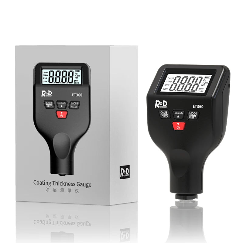 R&D ET360 Magnetic Thickness Gauge for Cars Mini Tester Measuring Instruments 0-1500um Car Paint Thickness Gauge Automotive Tester