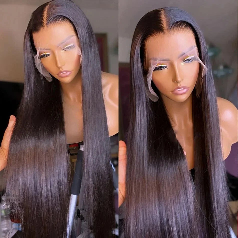 Bone Straight HD Frontal 13X4 Lace Front Human Hair Wigs Natural Brazilian Remy 4X4 Lace Closure Wig For Women On Promotion Sale