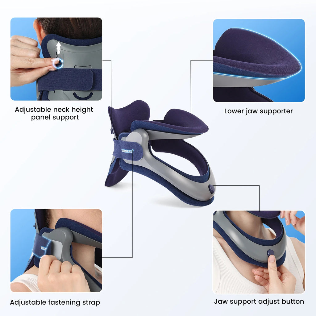 VELPEAU Neck Traction Device for Spine Pressure and Pain, Adjustable Neck Stretcher, Cervical Posture Corrector
