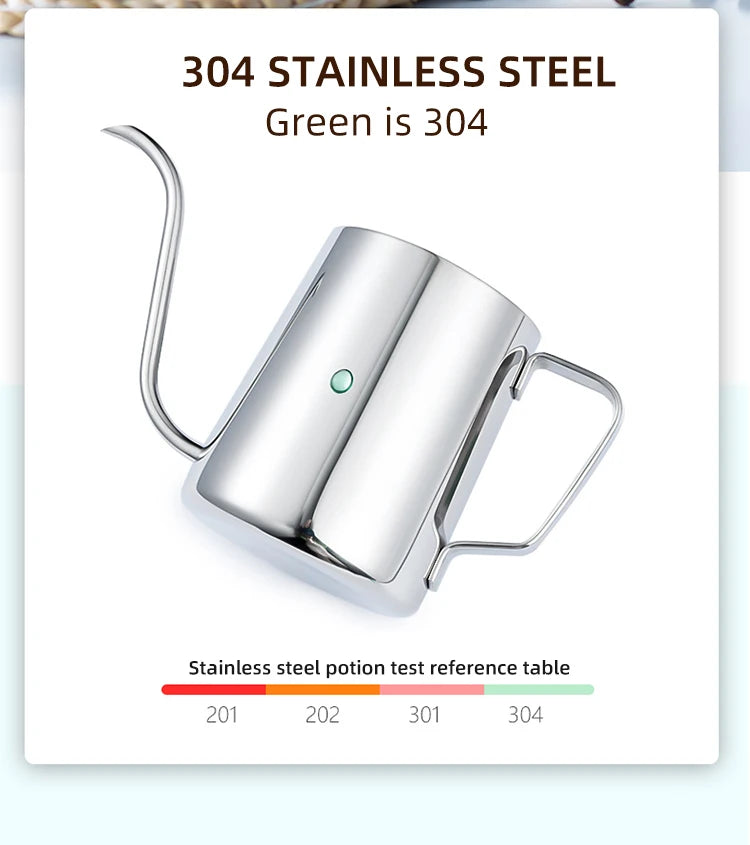 GIANXI Stainless Steel Gooseneck Coffee Maker Hanging Ear Drip Spout Pot Tea Kettle with Handle Drop Shipping