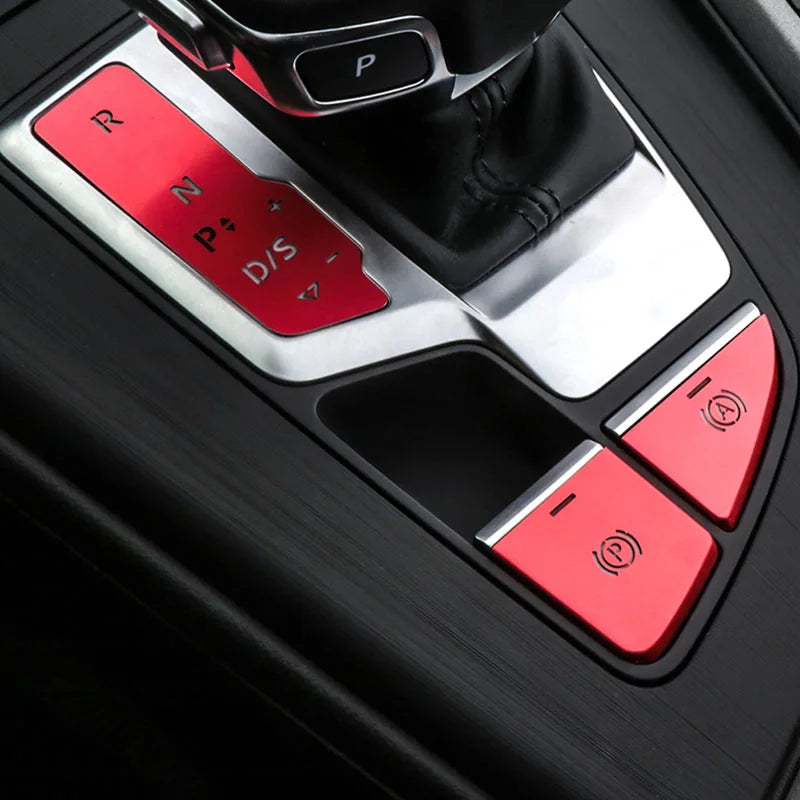 Car Decal Central Handbrake A P Buttons Decorative Panel Covers Stickers Trim For Audi A4 B9 Interior Auto Accessories Goods