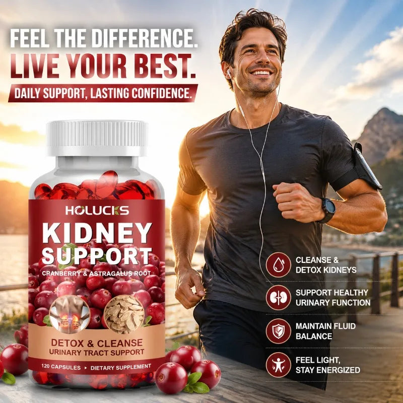 Kidney Cleanse & Detox Supplement, with Cranberry, Astragalus Root, for Kidney Restore, Support Bladder & Urinary Tract Health