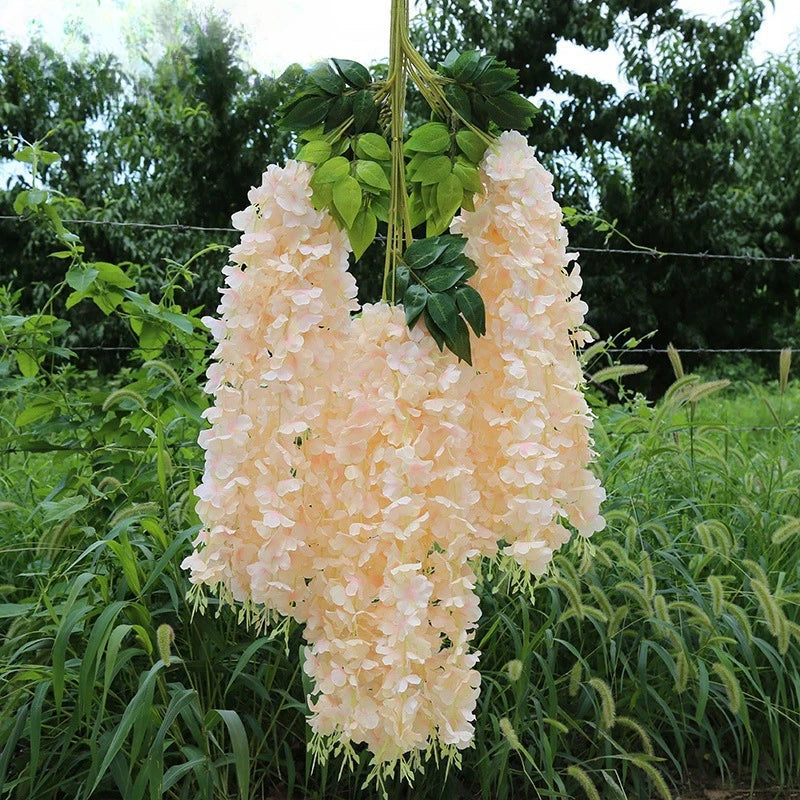 12pcs Artificial Wisteria Flowers String Hanging Garland Decor Fake Flower Outdoor Wedding Garden Arch Home Party Decoration