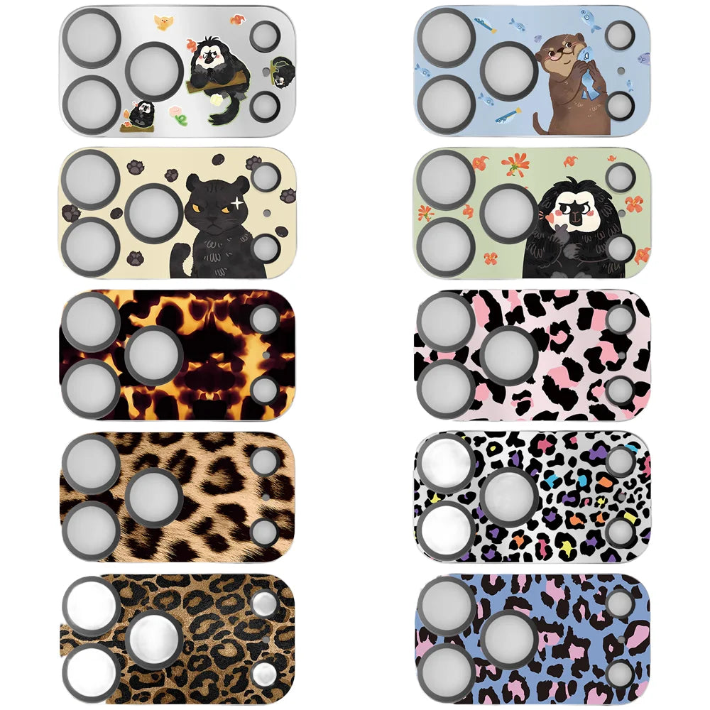 51-100 Cartoon Electroplated Camera Lens Protector for iPhone 17 Pro Max / 17 Pro Scratch Resistant Glass Rear Cover