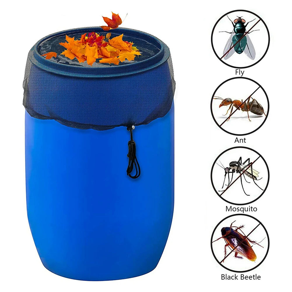 1Pc 60CM Mesh Cover Netting For Rain Barrels Water Collection Buckets Cover Water Tank Protection Lid Rain Collect Tool