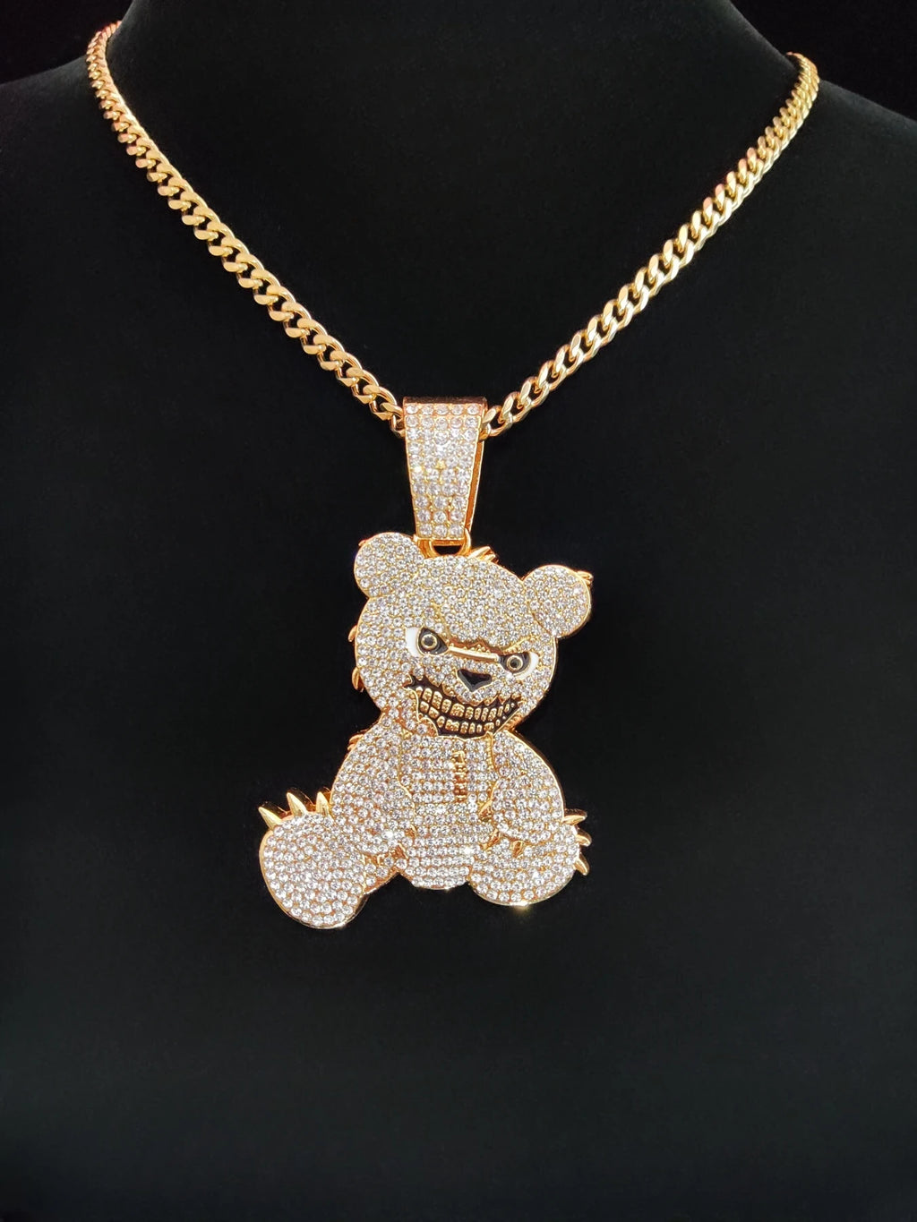 2024 New Arrival Hip Hop Bear Shape Pendant Necklace Men Women Chain Iced Out Bling Bling Necklaces HipHop Jewelry Fashion Gift