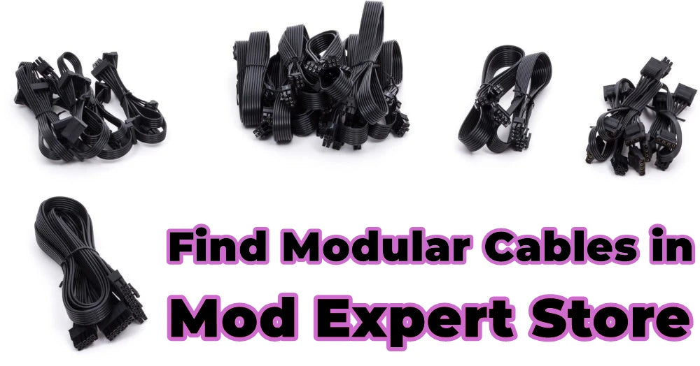 Modular Power Cable for ASUS ROG THOR/STRIX/TUF 750W 850W 1000W 1200W, 1600W PSUs, PCIe 8Pin, CPU 4+4Pin, SATA, Molex IDE, 24Pin