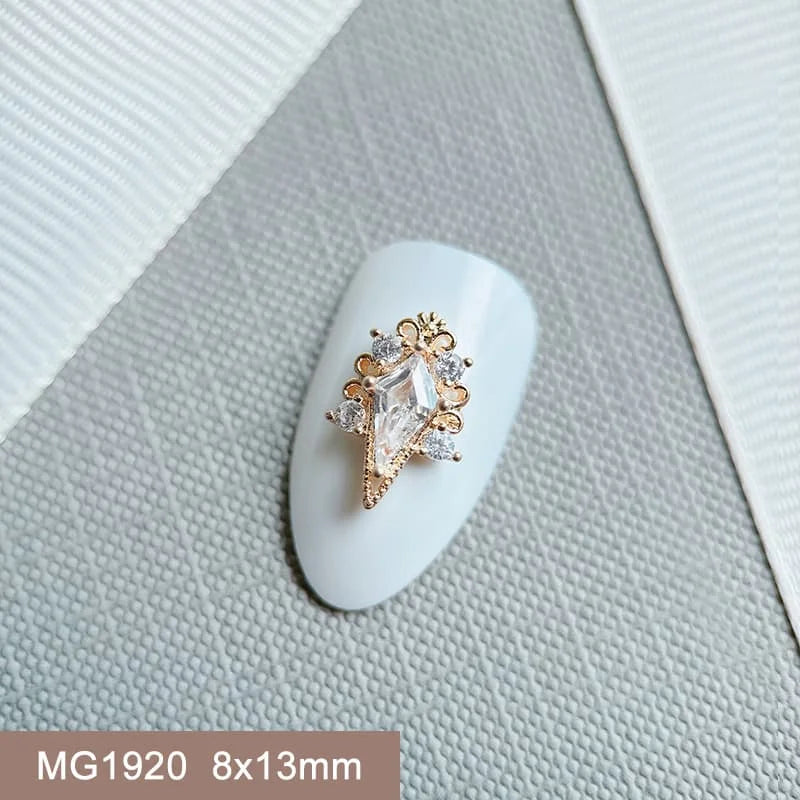 10pcs 3D Luxury Nail Art Charms Zircon Metal Star And Flower Decorations Starlight Jewelry Accessories for Manicure Supplies