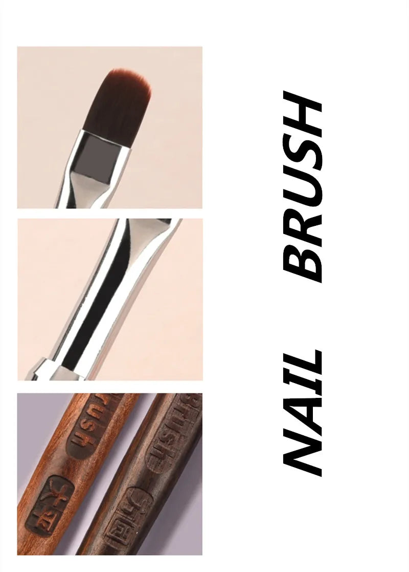 2PCS Sandalwood Handle Nail Drawing Brushes For Manicure Lines Painting Gradient UV GEL Extension Builder Drawing Pen