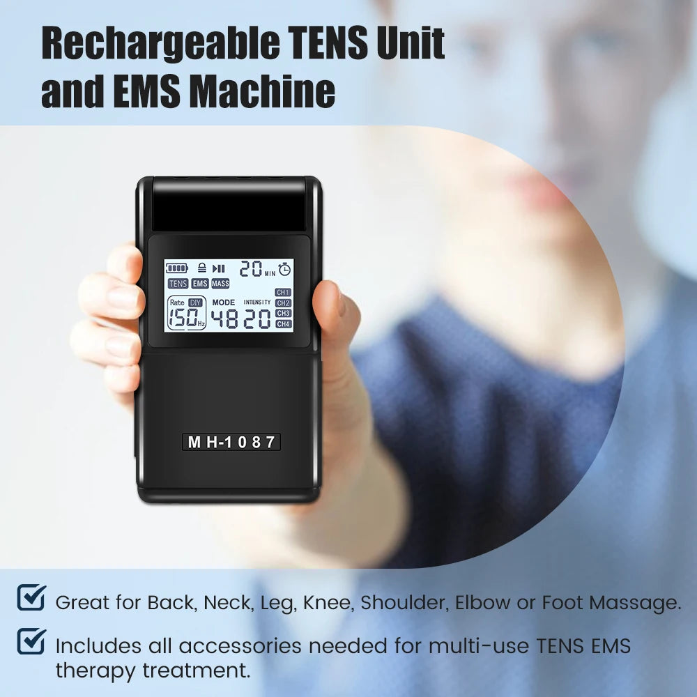 EMS TENS Unit Machine EMS Electric Muscle Therapy Stimulator Physiotherapy Pulse Electric Massage Device Back Body Neck Massager