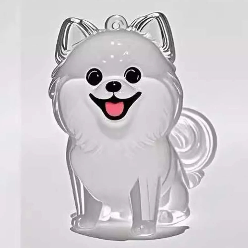Dog Shape Dog Hair Storage Box Hair Grooming DIY Handmade Pet Hair Keychain Transparent Keyring Puppy Pendants Pet lovers