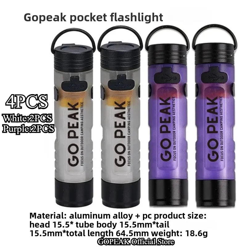GOPEAK Pocket Mini Flashlight Outdoor Key Clip Cap Ambient Led Long Endurance Disaster Relief Emergency 5050 Small Light