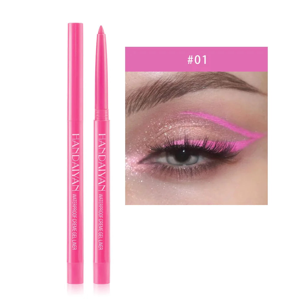 20 Colors Matte Eyeliner Gel Pencil Shine Purple Black Easy To Wear Colorful White Blue Eye Liner Pen Cream Makeup Cosmetics
