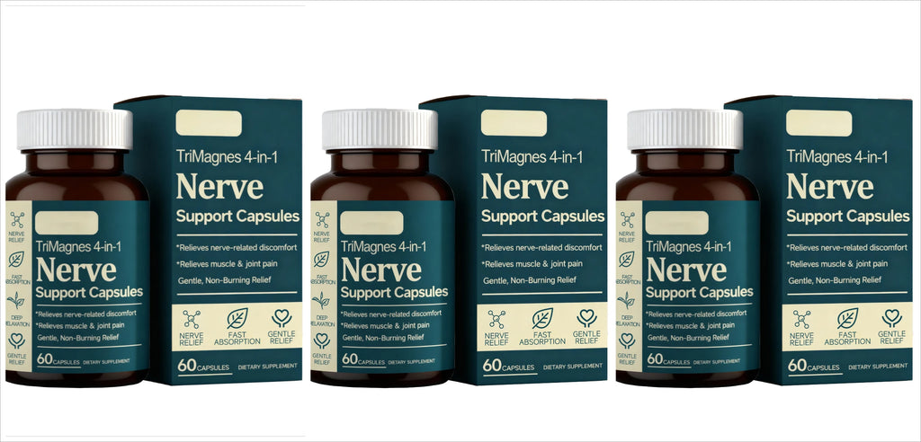 4-in-1 Magnesium Nerve Support Capsules with Citrate Glycinate Malate & Turmeric Extract, 60 CT, Fast Absorption Formula