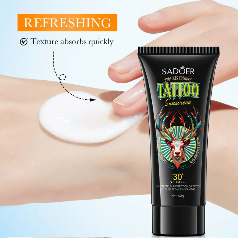 1pc Tattoo Color Care Cream SADOER - Sun Protection and Color Protection for Tattoos, Gentle Moisturizing