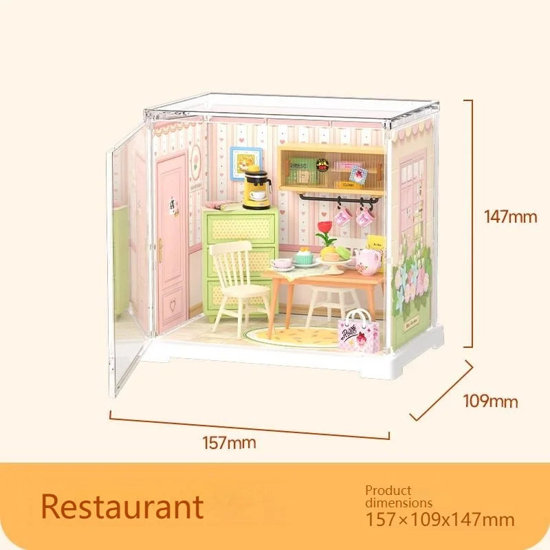Mini Building Blocks DIY House Kit, Micro-Scale Scene Models Creative Gift for Women, Super World Tiny Craft