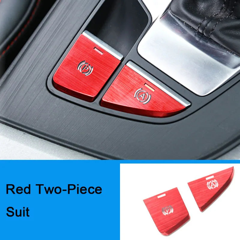 Car Decal Central Handbrake A P Buttons Decorative Panel Covers Stickers Trim For Audi A4 B9 Interior Auto Accessories Goods