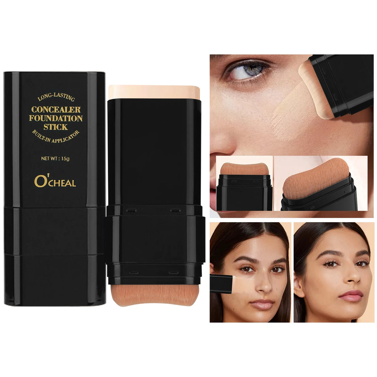 O'cheal Two In One Concealer Foundation Stick Facial Matte Waterproof Bronzer Contouring Face Coverage Moisturizing Makeup Cream