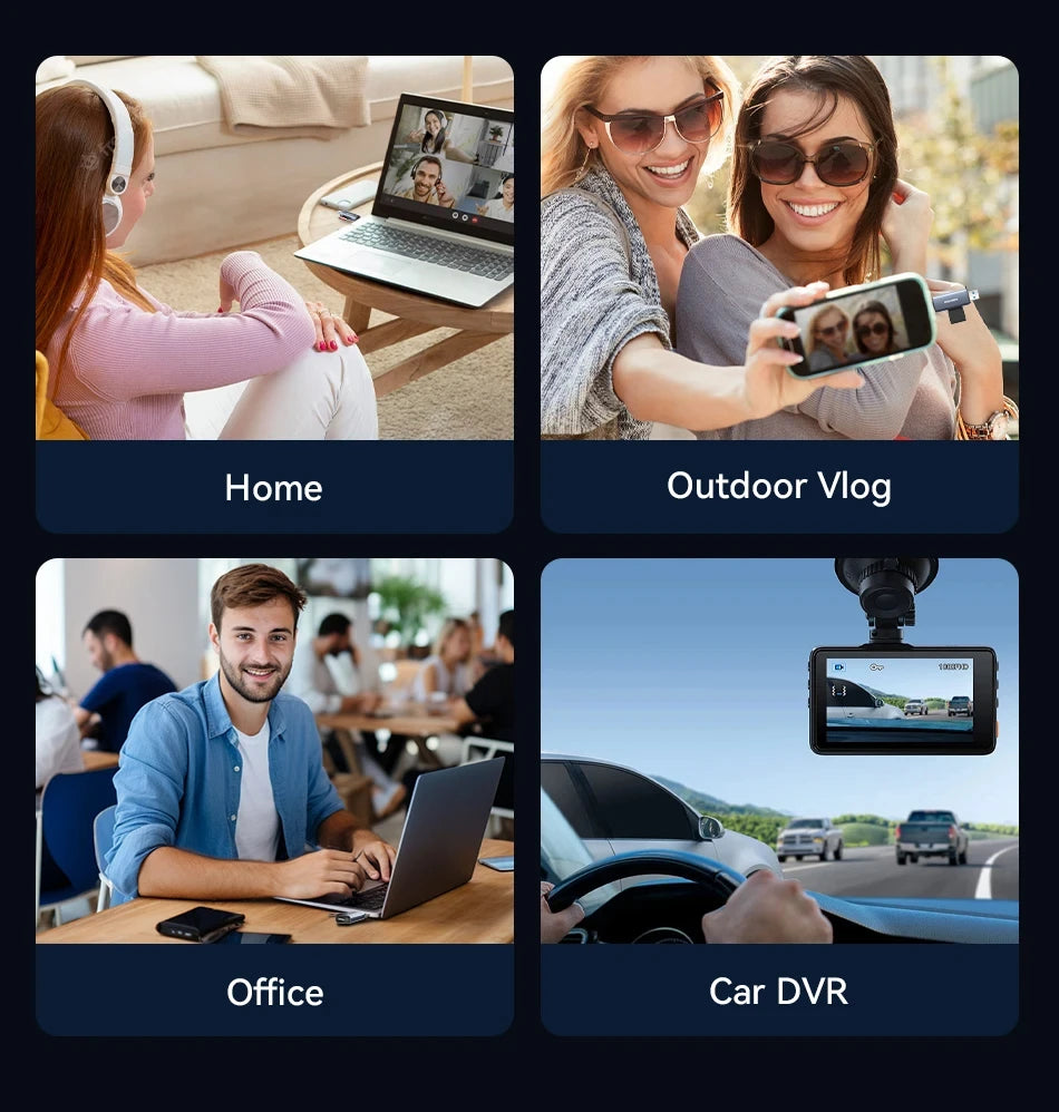 Rocoren Card Reader 2 in 1 USB 3.0 5Gbps USB A USB C Combined Design SD/TF Cards 2TB Smart Cardreader for Laptop Accessories