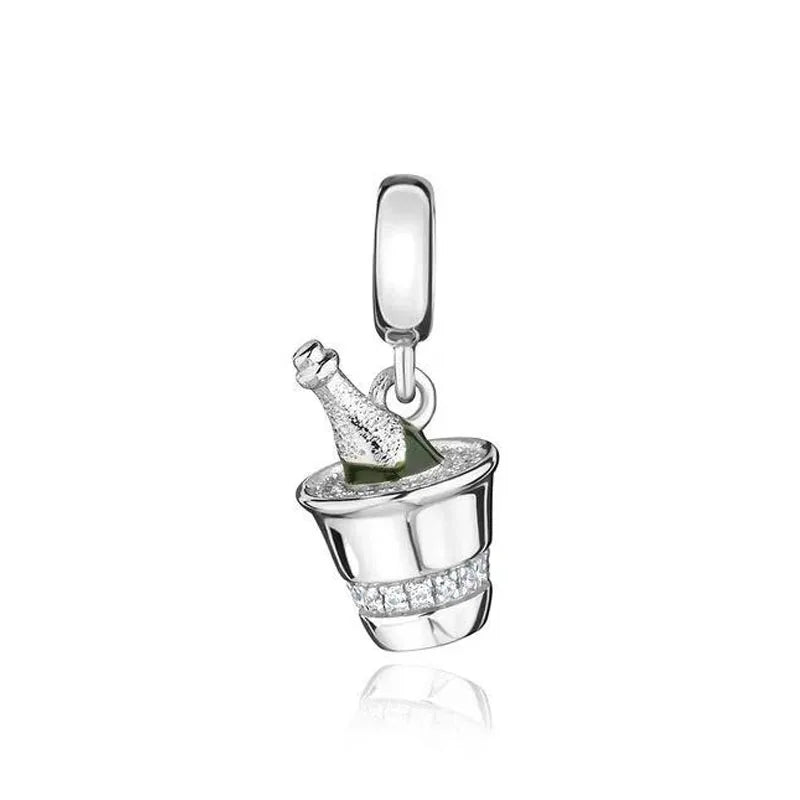 Hot Selling 925 Silver Cup,Coffee Cup,Beer,Bead Pendant Suitable European Original Bracelet DIY Accessories,Exquisite Jewelry ﻿
