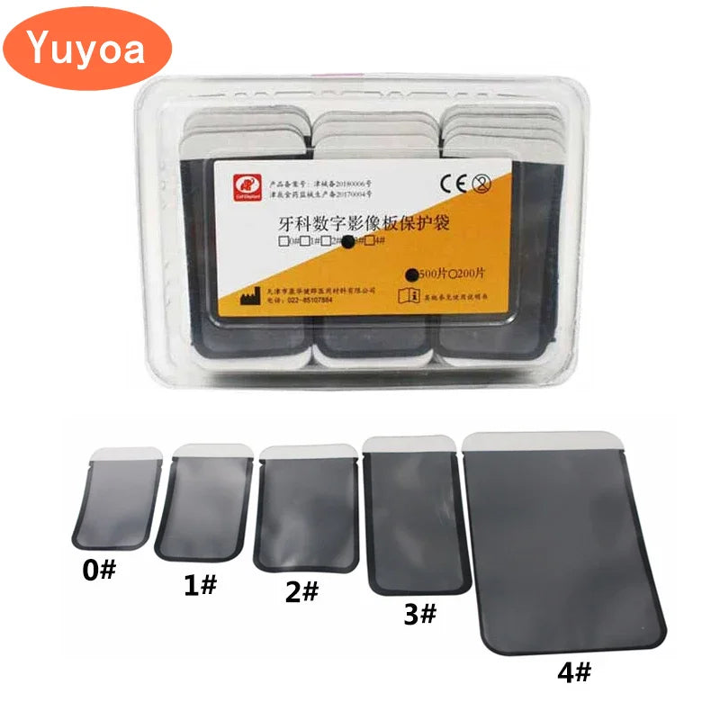 1000Pcs Dental X-ray Film Barrier Envelopes #0 #1 #2 #3 #4 Digital Scan Phosphor Plate Protective Pouch Cover Dentistry Material