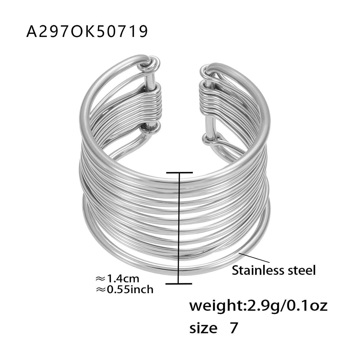Multi-style Waterproof Gold Color Silver Chunky Ring Women's Geometric 316 Stainless Steel Ring Femme Finger Fashion Jewelry