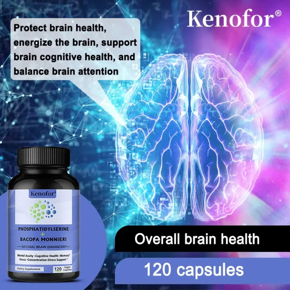 Phosphatidylserine Supplement Capsules, Improves Brain Function, Enhances Focus and Memory