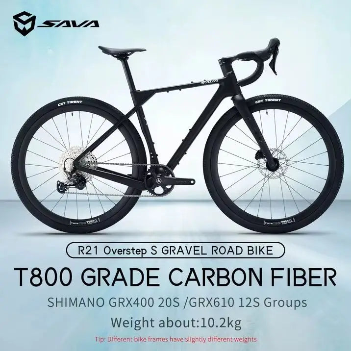 SAVA New R21 Gelaro S8/S6/S4 Gravel Bike, All-Terrain Off-Road Bike, Carbon Fiber Frame and GRX 12/GRX 20Speed Gearset Bicycle
