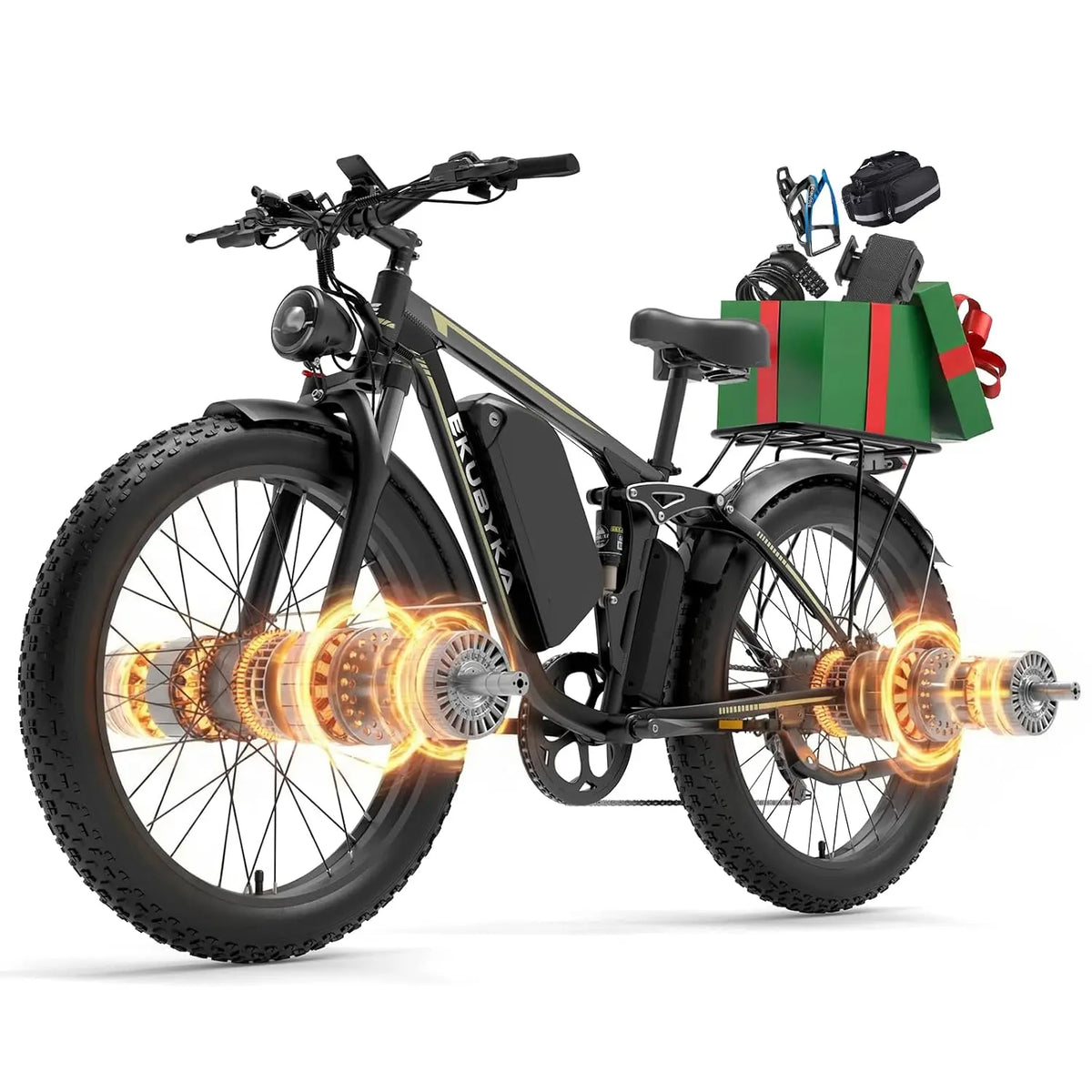9000W Dual Motor Electric Bicycle, 48MPH E-Bike, 52V 36Ah Battery, 100 Miles Range, 26 Fat Tire, 7-Speed, Commuter, Customized