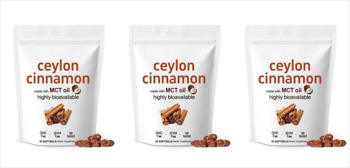 Ceylon Cinnamon Softgels with MCT Oil Daily Wellness Support Highly Bioavailable 30 Softgels