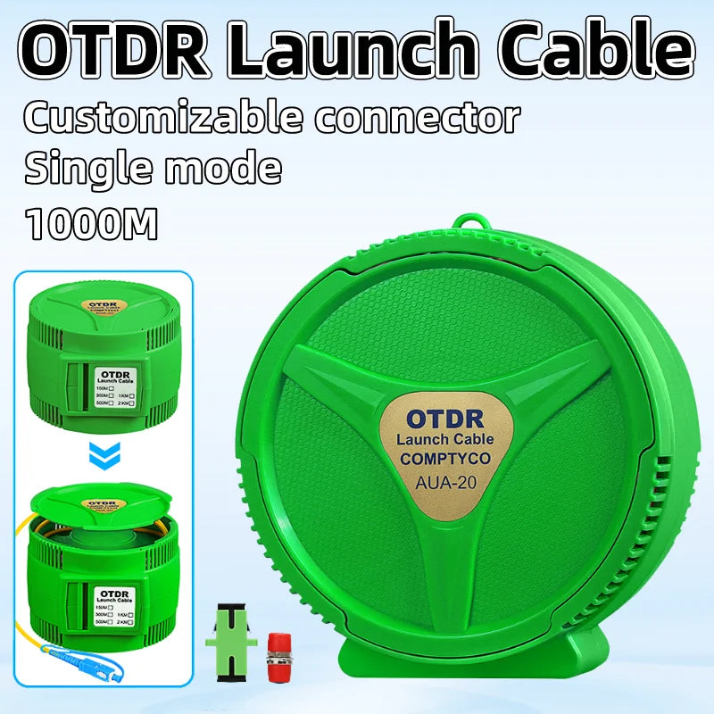 AUA-20 Single Mode 1KM OTDR Launch Cable Fiber Optic Testing Extension Cable SC/FC/ST/LC(A/UPC) Fiber Ring Dead Zone Eliminator