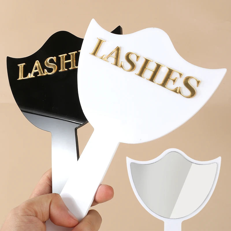 Professional Eyelash Extension Mirror - High Definition Glass, with Handle for Precision Lashing & Makeup