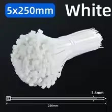 100pcs Black Cable Ties High Tensile Strength, Uv Resistant, Self-Locking for Home & Office Cord Management