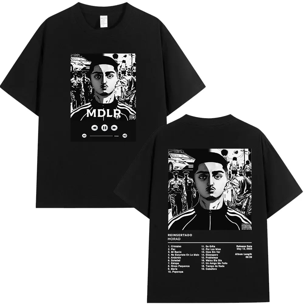 Rapper Morad M.D.L.R Graphic T Shirts Men Women Fashion Vintage T-shirt Cotton Casual Oversized Short Sleeve T-shirts Streetwear
