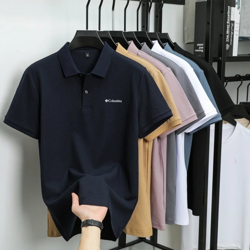 100% Pure Cotton Summer New Men's Short-Sleeved Polo Shirt, Comfortable and Breathable High-End Brand Designer Embroidered T-Shi