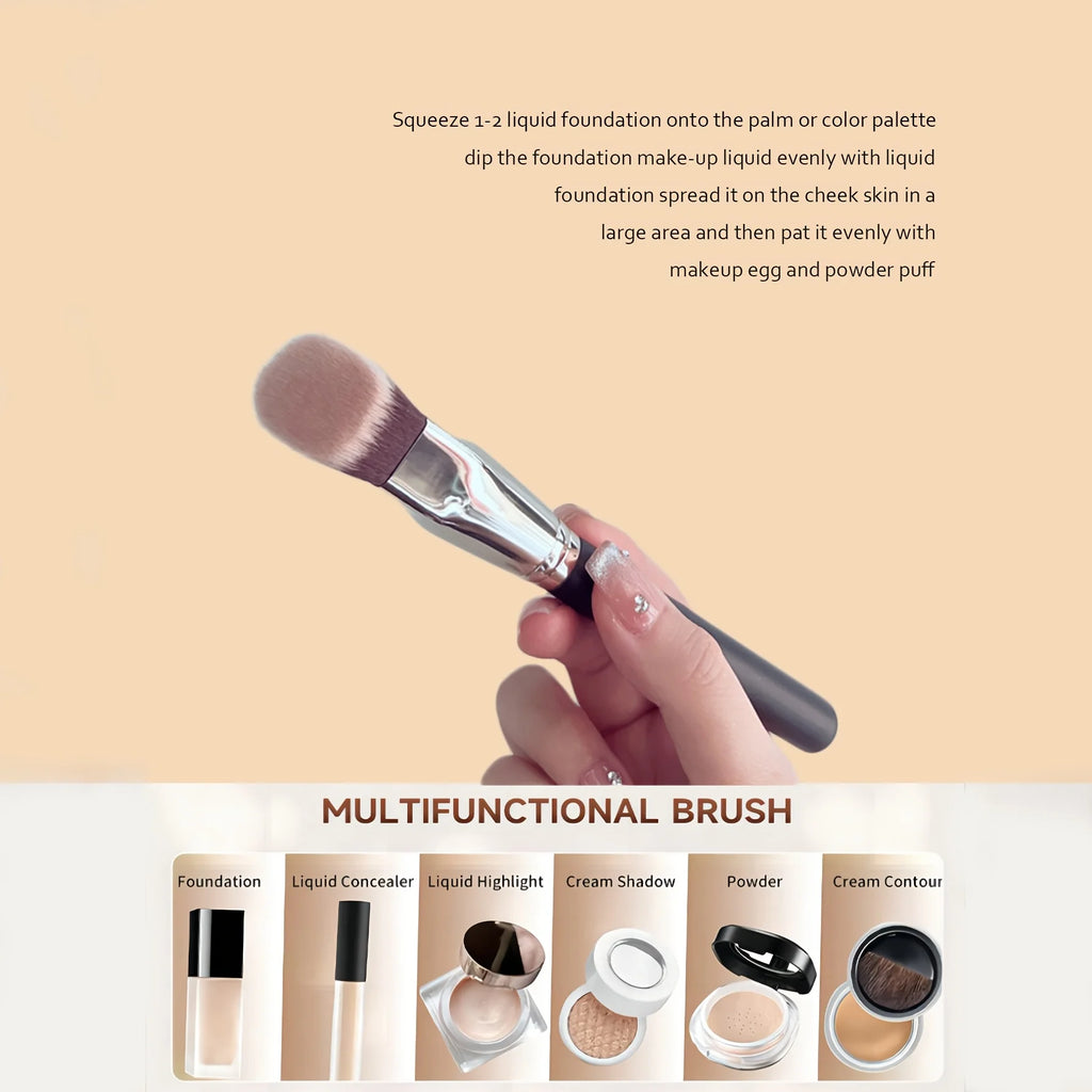 2 PCS Makeup Brushes Rectangular Foundation Brush & Concealer Brush for Contouring, Blending, Powder/ Foundation Application