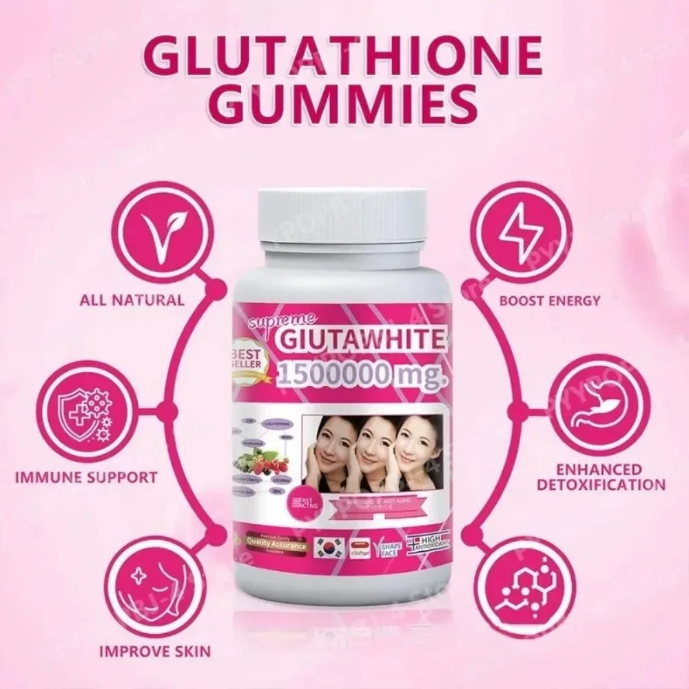 1500000mg Glutathione Capsules with Collagen Antioxidant Beauty Supplement for Skin Glow Hair Nutrition Daily Wellness Support