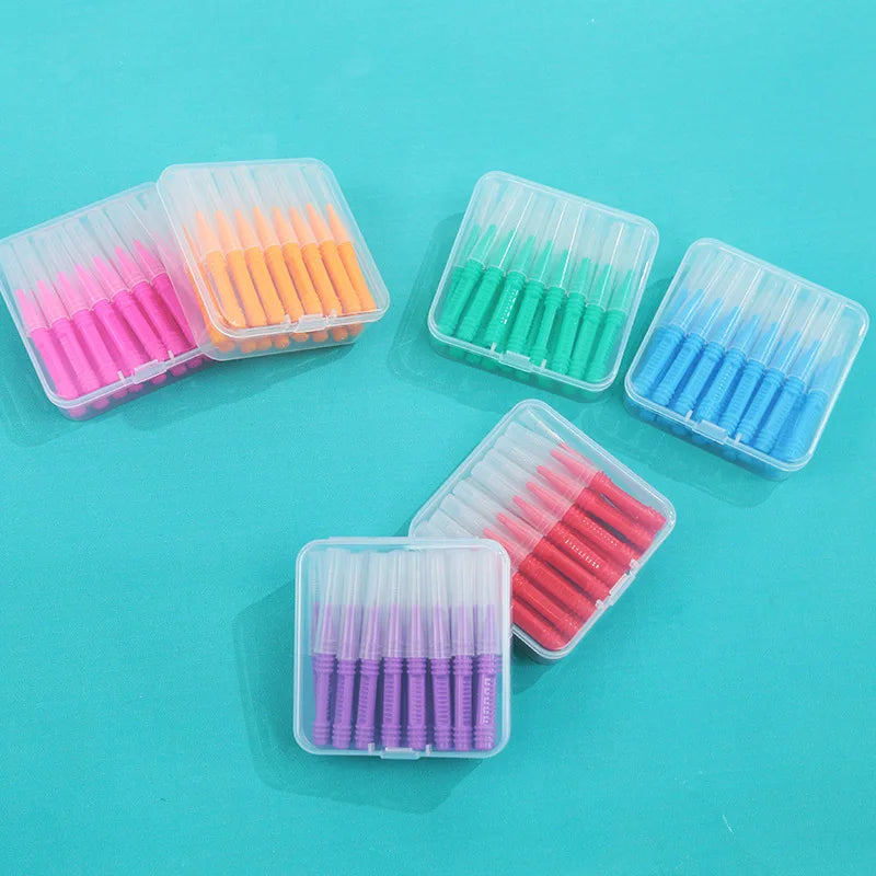 0.6-1.5mm Interdental Brushes Health Care Tooth Push-Pull Removes Food And Plaque Better Teeth Oral Hygiene Tool 30Pcs/ Box