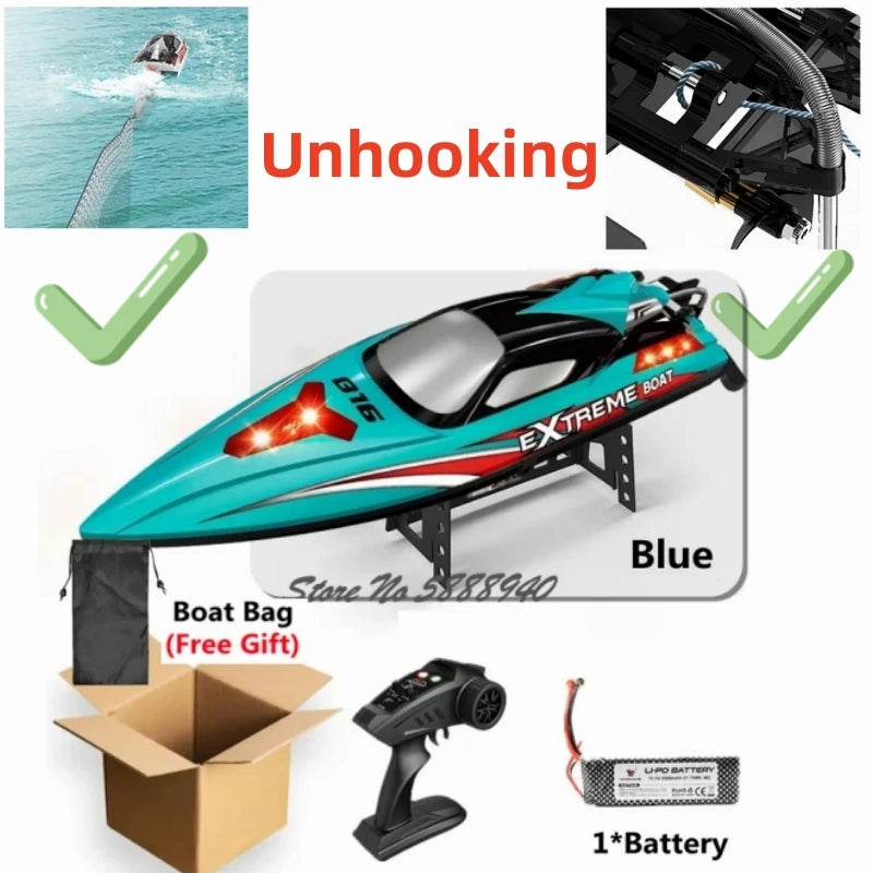 70KM/H High Speed Remote Control Boat RC Speedboat  200M Nesting Unhook Capsized Reset Waterproof Racing Induction RC Boat Toy