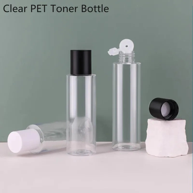 10/30pcs 100/120/150/200ml Empty PET Cosmetic Toner Bottle Moisturizer/ Makeup Remover Bottle  Clear/ Frosted Water Bottle