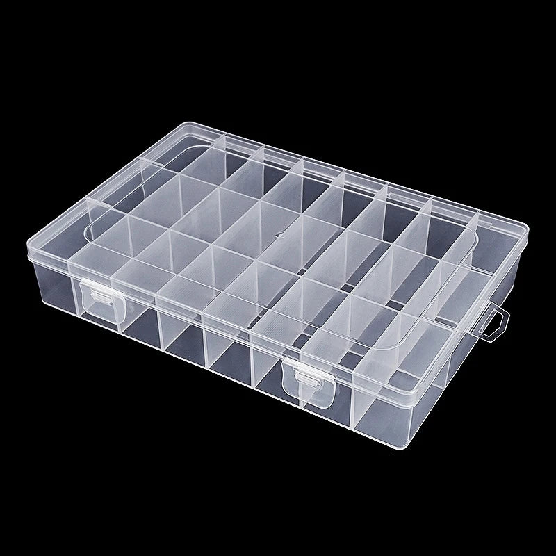24 Grid Transparent Storage Boxes Hardware Buttons Fishing Jewellery Accessories Packaging Boxes Stationery Storage Boxes