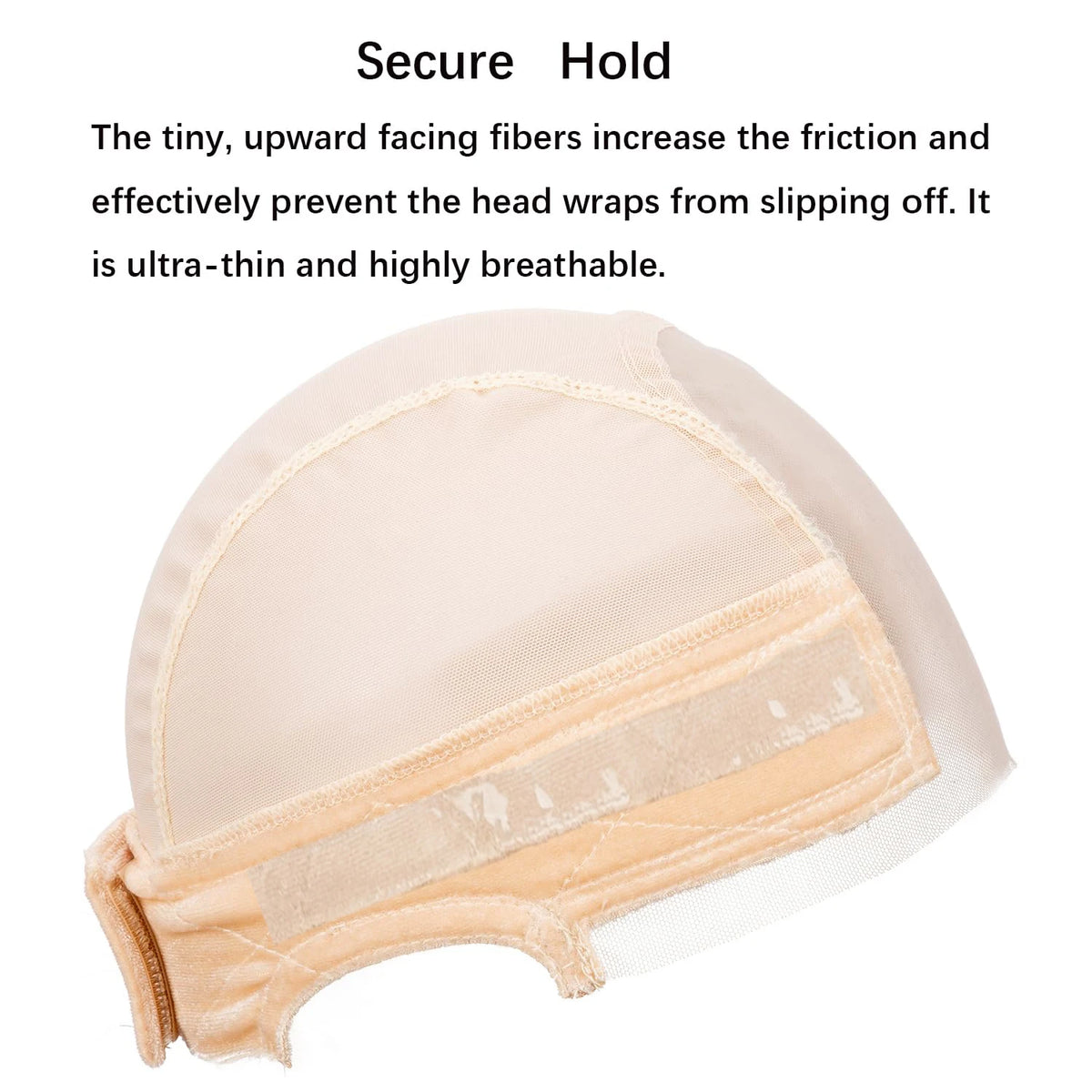 Female Headband Wig Cap  Lace Wig Cap For Wig Making U Part Wig Caps With Adjustable Velvet Wig Grip To Wear Wig Nude Hair Net