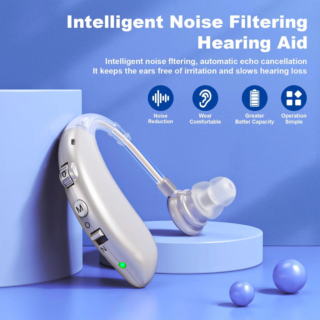 Pair Volume-Adjustable Invisible Hearing Aids Rechargeable Portable Hearing Aids For Deafness Sound Amplifiers
